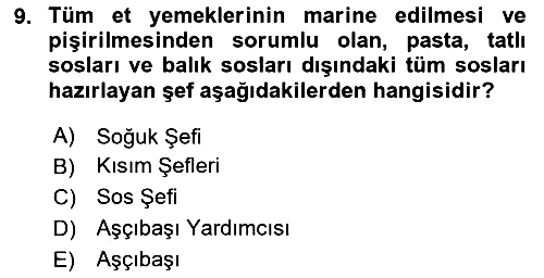 Konaklama İşletmeciliği 2023-2024 Yaz Okulu Sınavı - 9. soru