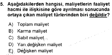 Konaklama İşletmelerinde Muhasebe Uygulamaları 2015-2016 Dönem Sonu Sınavı - 5. soru