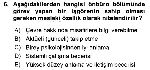 Ön Büro Yönetimi 2022-2023 Ara Sınav - 6. soru