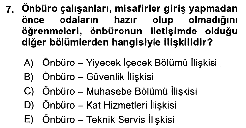 Ön Büro Yönetimi 2023-2024 Yaz Okulu Sınavı - 7. soru