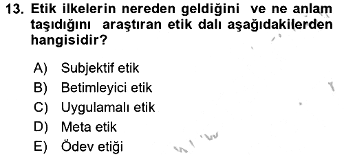 Otel Yönetimi 2016-2017 Ara Sınav - 13. soru