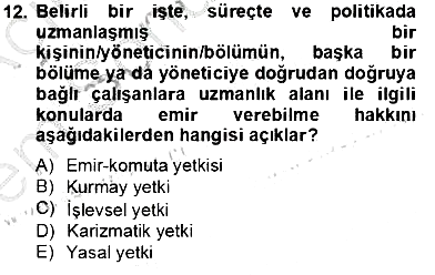 Otel Yönetimi 2012-2013 Dönem Sonu Sınavı - 12. soru