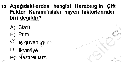 Otel Yönetimi 2013-2014 Dönem Sonu Sınavı - 13. soru