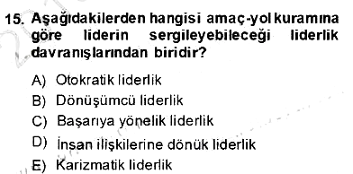 Otel Yönetimi 2013-2014 Dönem Sonu Sınavı - 15. soru