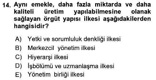 Otel Yönetimi 2020-2021 Yaz Okulu Sınavı - 14. soru