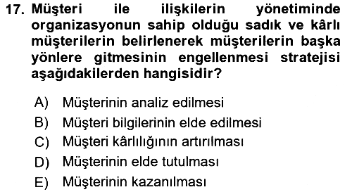 Rekreasyon Yönetimi 2016-2017 3 Ders Sınavı - 17. soru