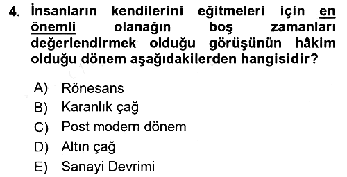 Rekreasyon Yönetimi 2017-2018 3 Ders Sınavı - 4. soru