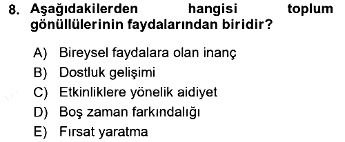 Rekreasyon Yönetimi 2017-2018 3 Ders Sınavı - 8. soru