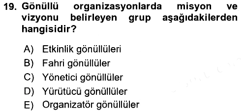 Rekreasyon Yönetimi 2017-2018 Ara Sınav - 19. soru