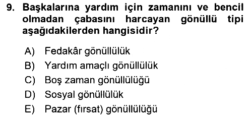 Rekreasyon Yönetimi 2023-2024 Ara Sınav - 9. soru