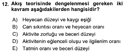 Rekreasyon Yönetimi 2023-2024 Ara Sınav - 12. soru