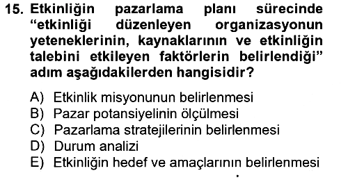 Rekreasyon Yönetimi 2012-2013 Dönem Sonu Sınavı - 15. soru
