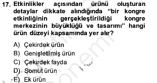Rekreasyon Yönetimi 2014-2015 Dönem Sonu Sınavı - 17. soru