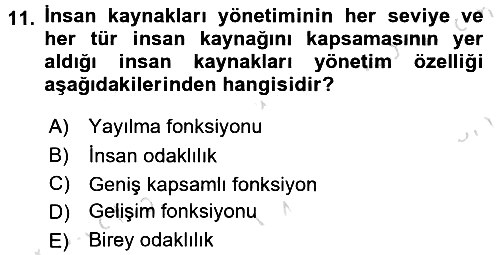 Rekreasyon Yönetimi 2015-2016 Dönem Sonu Sınavı - 11. soru