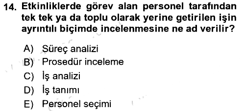 Rekreasyon Yönetimi 2015-2016 Dönem Sonu Sınavı - 14. soru