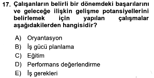 Rekreasyon Yönetimi 2016-2017 Dönem Sonu Sınavı - 17. soru