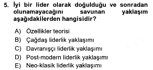 Rekreasyon Yönetimi 2017-2018 Dönem Sonu Sınavı - 5. soru