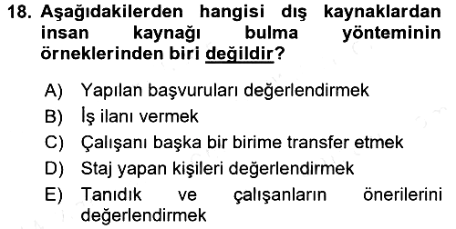 Rekreasyon Yönetimi 2017-2018 Dönem Sonu Sınavı - 18. soru