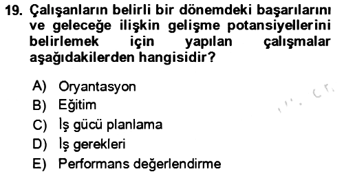 Rekreasyon Yönetimi 2023-2024 Dönem Sonu Sınavı - 19. soru