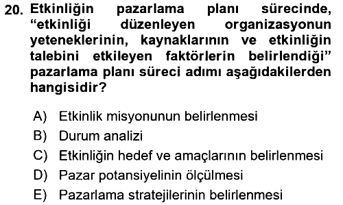 Rekreasyon Yönetimi 2015-2016 Tek Ders Sınavı - 20. soru