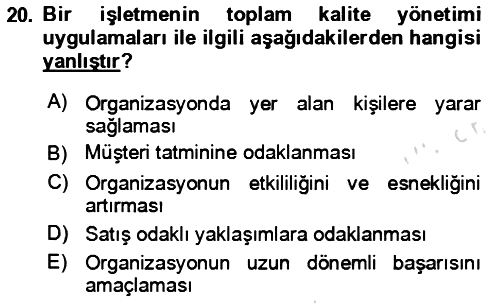 Rekreasyon Yönetimi 2023-2024 Yaz Okulu Sınavı - 20. soru