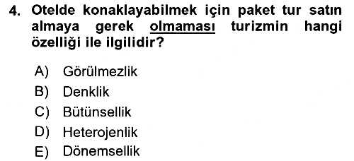 Seyahat Acentacılığı ve Tur Operatörlüğü 2017-2018 Ara Sınav - 4. soru