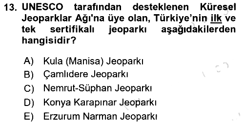 Sürdürülebilir Turizm 2023-2024 Dönem Sonu Sınavı - 13. soru