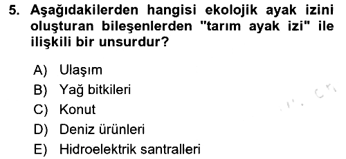 Sürdürülebilir Turizm 2020-2021 Yaz Okulu Sınavı - 5. soru