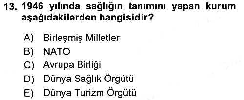 Termal ve Spa Hizmetleri 2015-2016 Ara Sınav - 13. soru