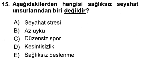 Termal ve Spa Hizmetleri 2018-2019 Ara Sınav - 15. soru