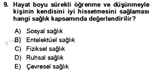 Termal ve Spa Hizmetleri 2022-2023 Yaz Okulu Sınavı - 9. soru