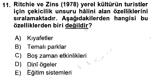 Toplum Temelli Turizm 2023-2024 Dönem Sonu Sınavı - 11. soru