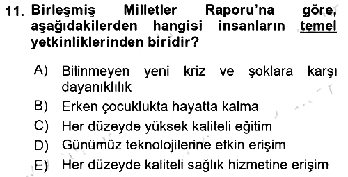 Toplum Temelli Turizm 2021-2022 Yaz Okulu Sınavı - 11. soru