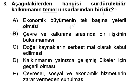 Toplum Temelli Turizm 2024-2025 Yaz Okulu Sınavı - 3. soru