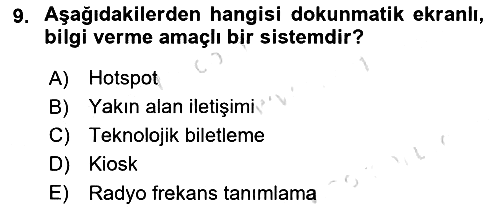Turizm Bilgi Teknolojileri 2021-2022 Dönem Sonu Sınavı - 9. soru