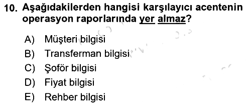 Turizm Bilgi Teknolojileri 2022-2023 Yaz Okulu Sınavı - 10. soru