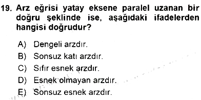 Turizm Ekonomisi 2015-2016 Ara Sınav - 19. soru