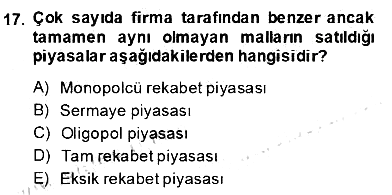 Turizm Ekonomisi 2013-2014 Dönem Sonu Sınavı - 17. soru