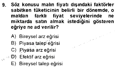 Turizm Ekonomisi 2014-2015 Dönem Sonu Sınavı - 9. soru
