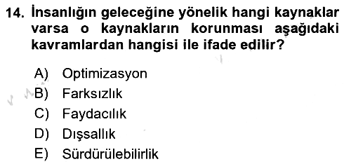 Turizm Ekonomisi 2021-2022 Dönem Sonu Sınavı - 14. soru