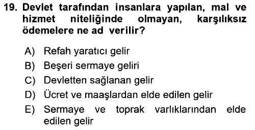 Turizm Ekonomisi 2021-2022 Dönem Sonu Sınavı - 19. soru