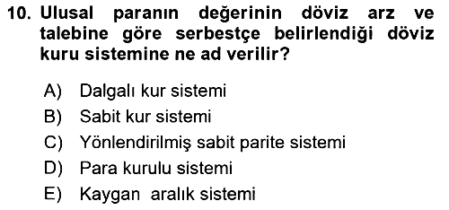 Turizm Ekonomisi 2021-2022 Yaz Okulu Sınavı - 10. soru