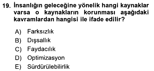 Turizm Ekonomisi 2022-2023 Yaz Okulu Sınavı - 19. soru