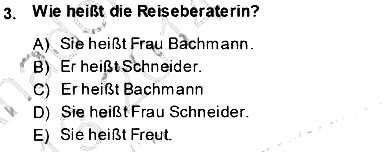 Turizm İçin Almanca 1 2013-2014 Ara Sınav - 3. soru
