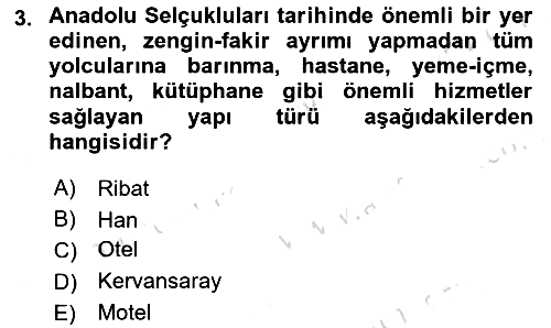 Turizm Tarihi 2021-2022 Ara Sınav - 3. soru