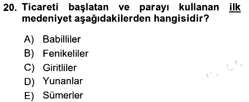 Turizm Tarihi 2020-2021 Yaz Okulu Sınavı - 20. soru