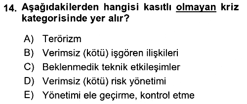 Turizm Ve Güvenlik 2021-2022 Yaz Okulu Sınavı - 14. soru