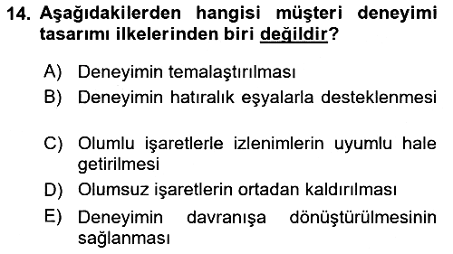 Turizmde Güncel Yaklaşımlar 2022-2023 Dönem Sonu Sınavı - 14. soru
