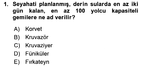 Turizmde Güncel Yaklaşımlar 2023-2024 Yaz Okulu Sınavı - 1. soru