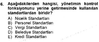 Yiyecek İçecek Yönetimi 2012-2013 Ara Sınav - 6. soru